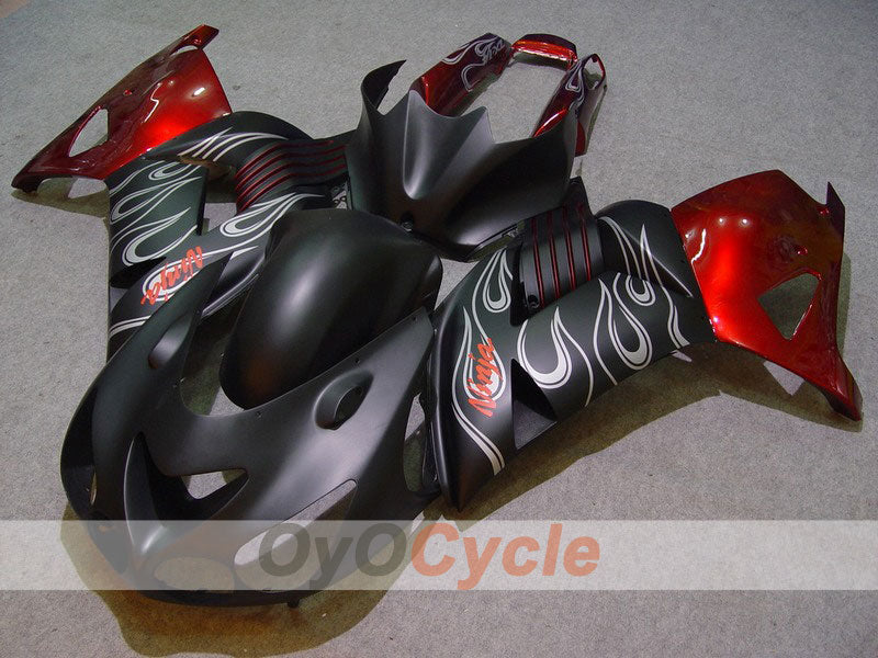 Injection Fairing kit for 06-11 NINJA ZX-14R - White, Black - Flame #OYO87902008