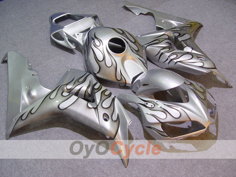 Injection Fairing kit for 06-07 CBR1000RR - Black, Silver - Flame #OYO87900588 Main image