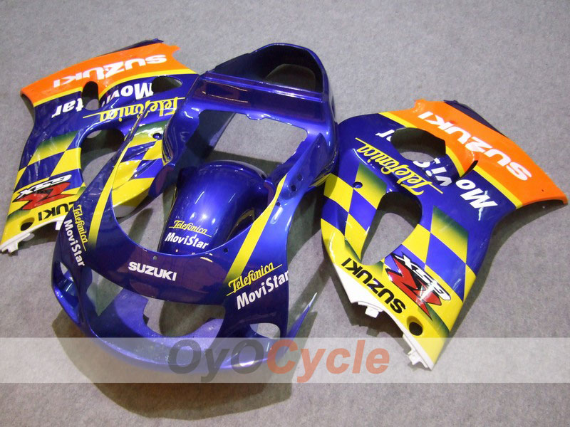 Fairing kit for 96-99 Suzuki GSXR750 - Yellow, Blue - Movistar #OYO87902994 Main image