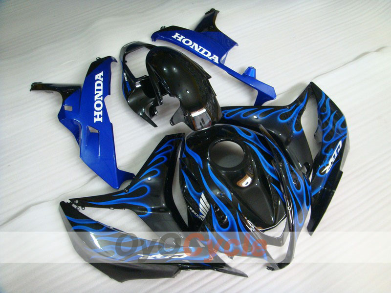 Injection Fairing kit for 07-08 CBR600RR - Blue, Black - Flame #OYO87900360 Main image
