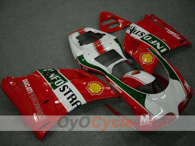 Injection Fairing kit for 99-02 Ducati 996 - Red, White - INFO STRADA #OYO87902219 Main image