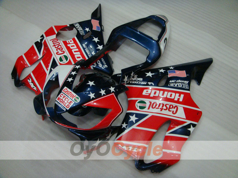Injection Fairing kit for 01-03 CBR600F4i - Red, Blue - Castrol, MICHELIN #OYO87900144