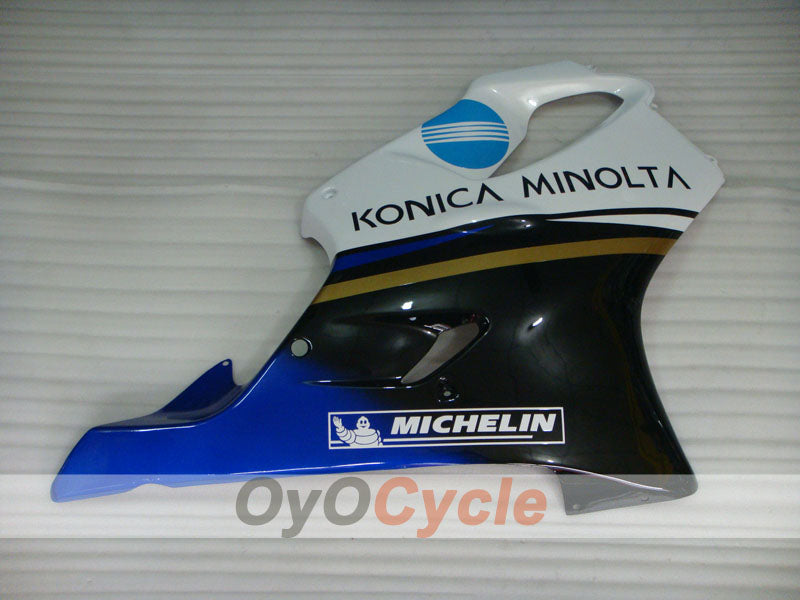 Injection Fairing kit for 01-03 CBR600F4i - White, Black - Konica Minolta, MICHELIN #OYO87900159
