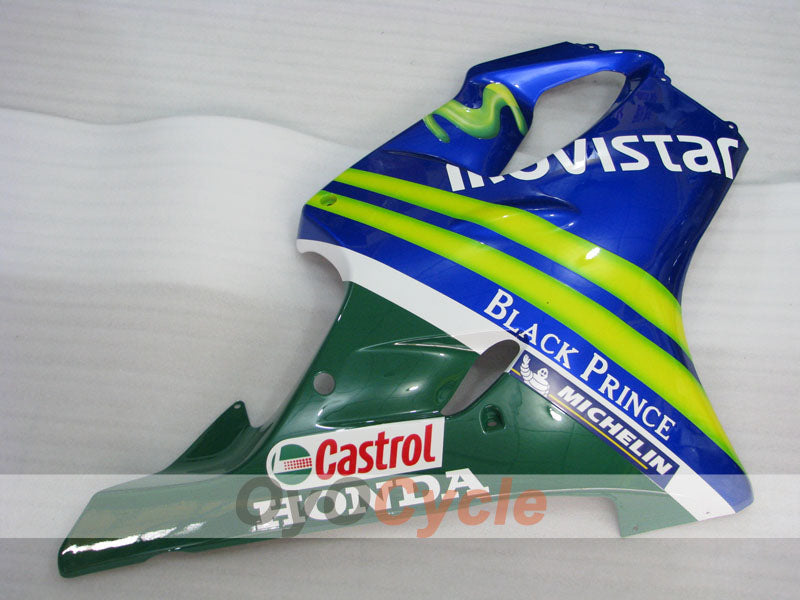 Injection Fairing kit for 01-03 CBR600F4i - Yellow, Blue - Castrol #OYO87900162