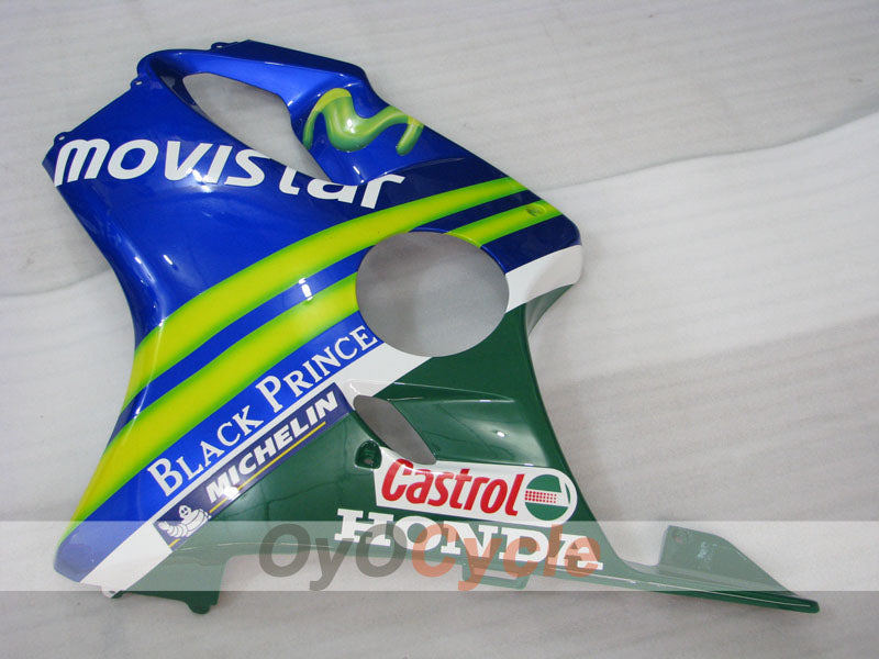 Injection Fairing kit for 01-03 CBR600F4i - Yellow, Blue - Castrol #OYO87900162