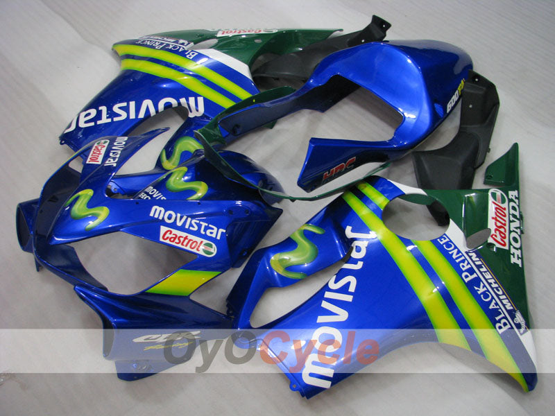 Injection Fairing kit for 01-03 CBR600F4i - Yellow, Blue - Castrol #OYO87900162