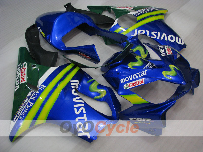Injection Fairing kit for 01-03 CBR600F4i - Yellow, Blue - Castrol #OYO87900162