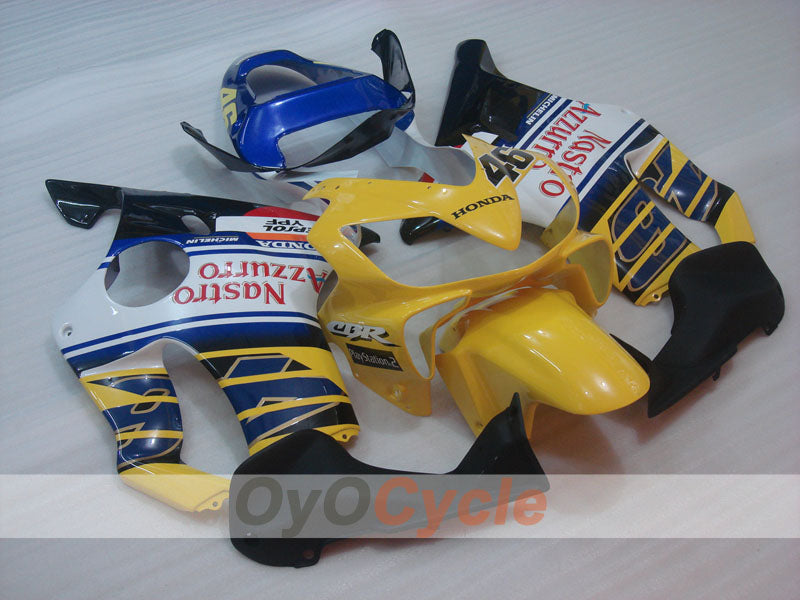 Injection Fairing kit for 01-03 CBR600F4i - Yellow, White - MICHELIN, Nastro Azzurro #OYO87900165