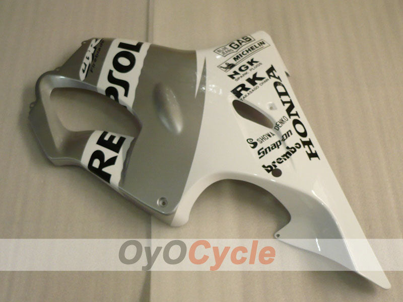 Injection Fairing kit for 01-03 CBR600F4i - White, Silver - Repsol #OYO87900185