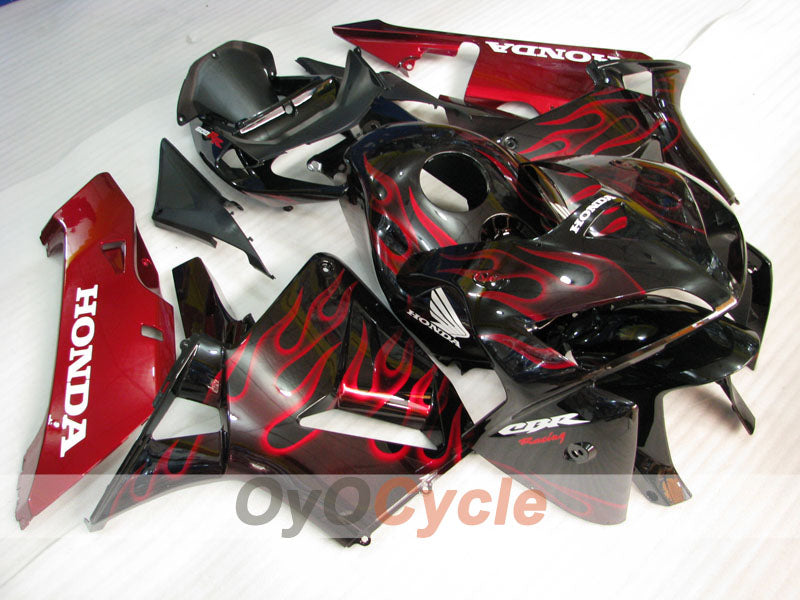 Injection Fairing kit for 05-06 CBR600RR - Red, Black - Flame #OYO87900243 Secondary image