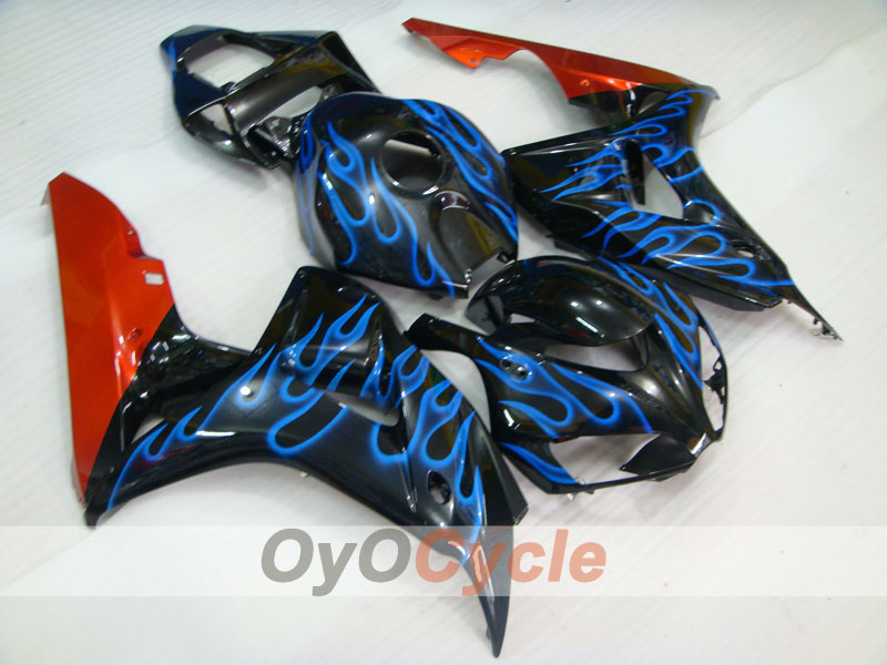 Injection Fairing kit for 06-07 CBR1000RR - Blue, Black - Flame #OYO87900602 Main image