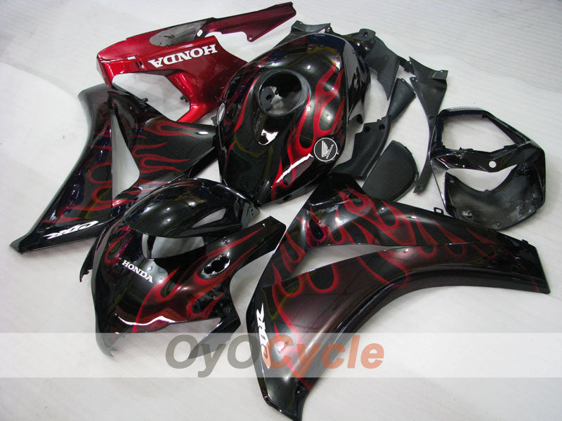 Injection Fairing kit for 08-11 CBR1000RR - Red, Black - Flame #OYO87900684