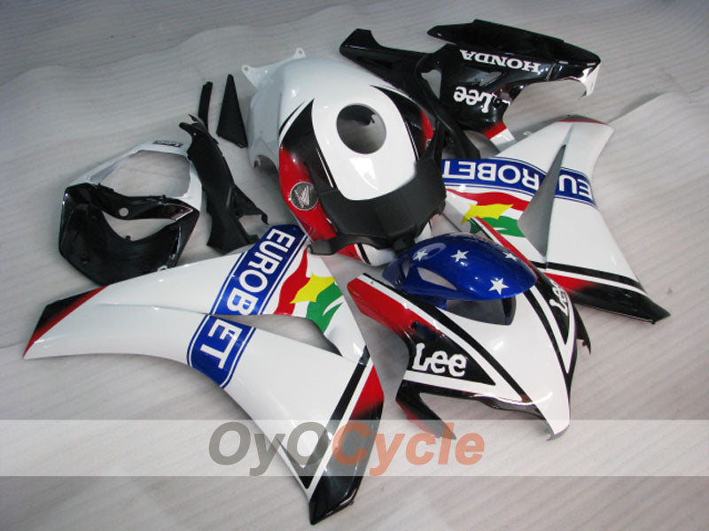 Injection Fairing kit for 08-11 CBR1000RR - White, Black - Eurobet, Lee #OYO87900697