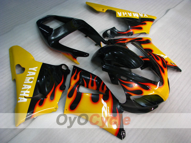 Injection Fairing kit for 98-99 YZF-R1 - Yellow, Black - Flame #OYO87900740 Main image