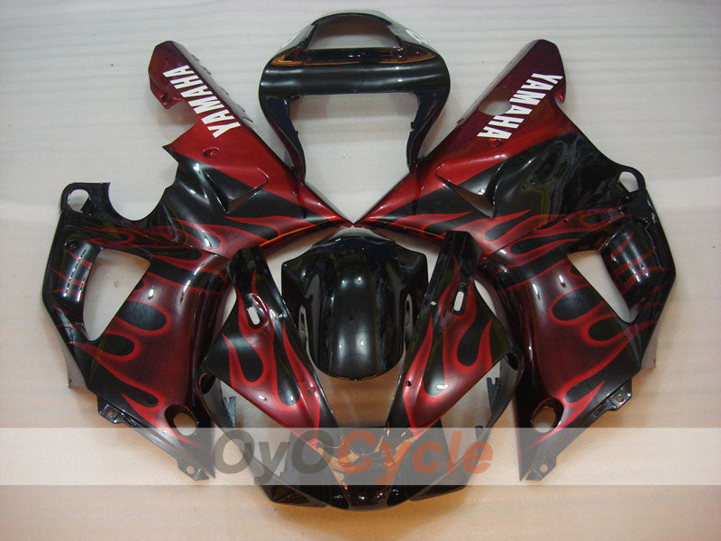 Injection Fairing kit for 00-01 YZF-R1 - Red, Black - Flame #OYO87900768 Secondary image