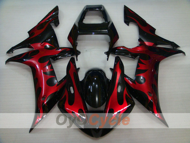 Injection Fairing kit for 02-03 YZF-R1 - Red, Black - Flame #OYO87900794 Secondary image