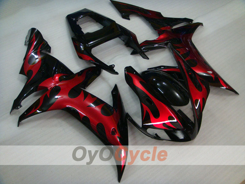 Injection Fairing kit for 02-03 YZF-R1 - Red, Black - Flame #OYO87900794 Main image