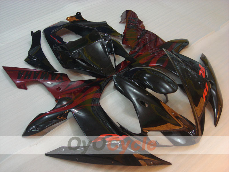 Injection Fairing kit for 02-03 YZF-R1 - Red, Black - Flame #OYO87900795 Main image
