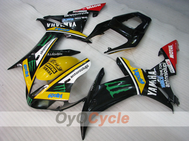 Injection Fairing kit for 02-03 YZF-R1 - Yellow, Black - Monster #OYO87900801
