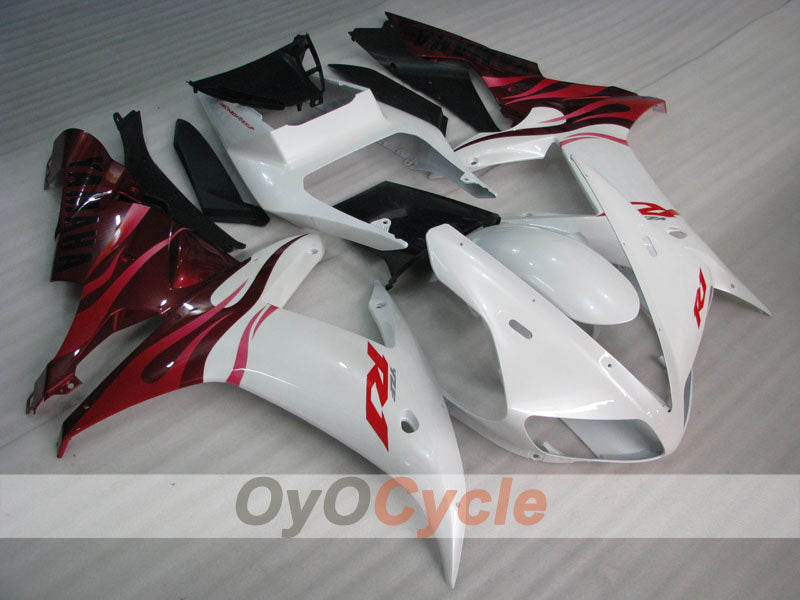Injection Fairing kit for 02-03 YZF-R1 - Red, White - Flame #OYO87900808
