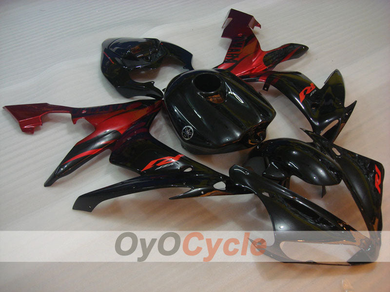 Injection Fairing kit for 04-06 YZF-R1 - Red, Black - Flame #OYO87900829 Main image