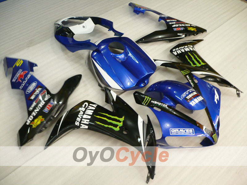 Injection Fairing kit for 04-06 YZF-R1 - Blue, Black - DUNLOP, Monster #OYO87900833 Main image