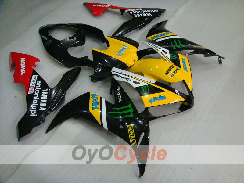 Injection Fairing kit for 04-06 YZF-R1 - Yellow, Black - Monster, MOTUL #OYO87900834 Main image