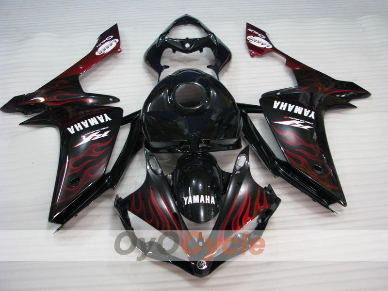 Injection Fairing kit for 07-08 YZF-R1 - Red, Black - Flame #OYO87900860 Secondary image
