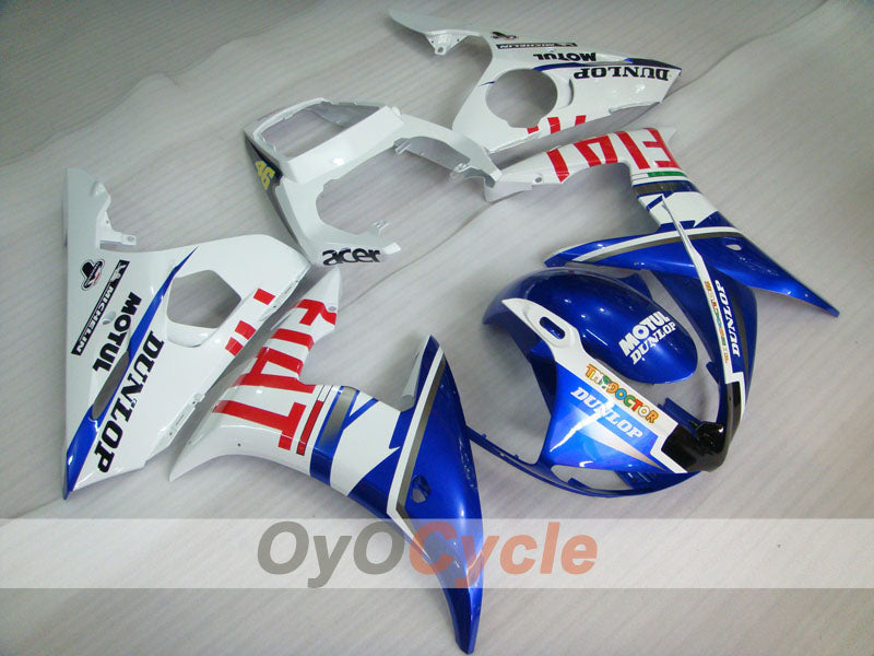 Injection Fairing kit for 05 YZF-R6 - Blue, White - DUNLOP, FIAT, MOTUL #OYO87902647