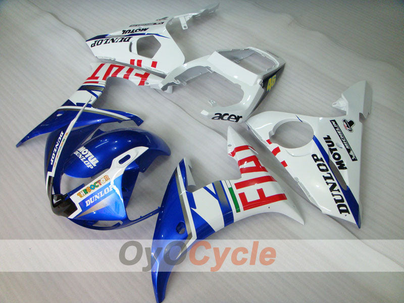 Injection Fairing kit for 05 YZF-R6 - Blue, White - DUNLOP, FIAT, MOTUL #OYO87902647