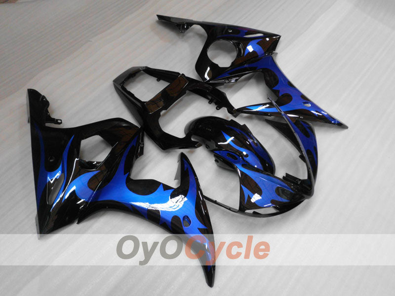 Injection Fairing kit for 05 YZF-R6 - Blue, Black - Flame #OYO87902643 Main image