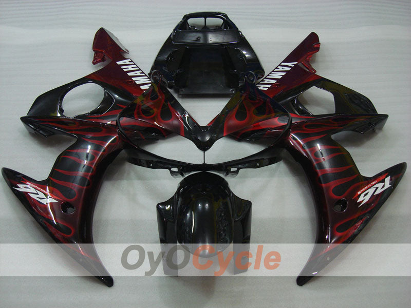 Injection Fairing kit for 03-04 YZF-R6 - Red, Black - Flame #OYO87900907