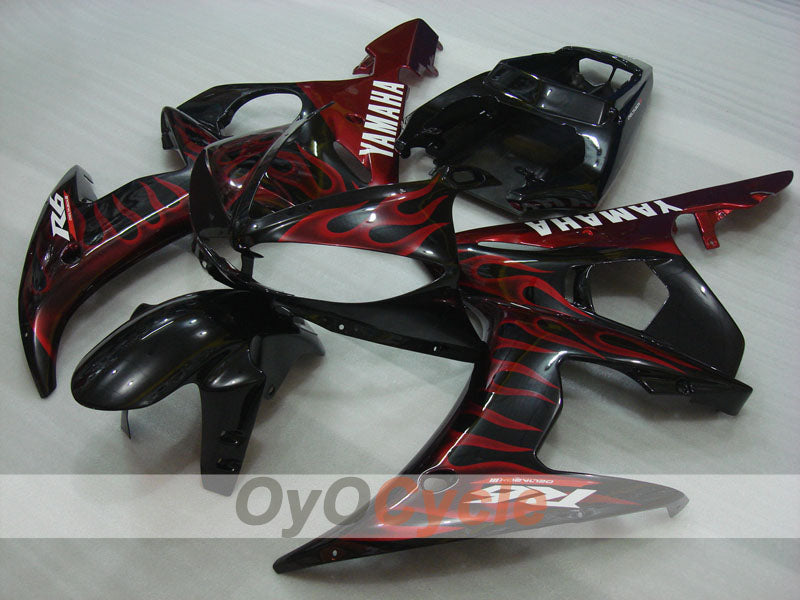 Injection Fairing kit for 05 YZF-R6 - Red, Black - Flame #OYO87902638 Secondary image