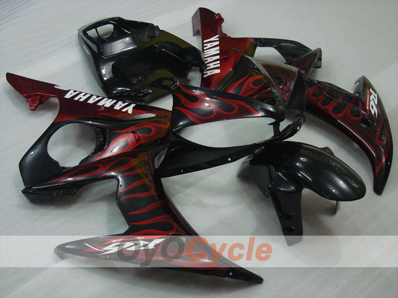 Injection Fairing kit for 05 YZF-R6 - Red, Black - Flame #OYO87902638