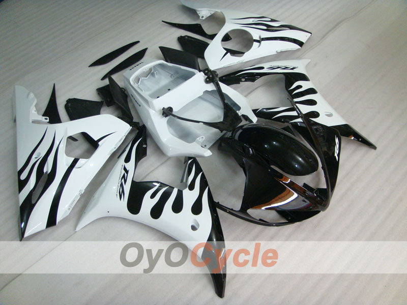 Injection Fairing kit for 05 YZF-R6 - White, Black - Flame #OYO87902632 Main image