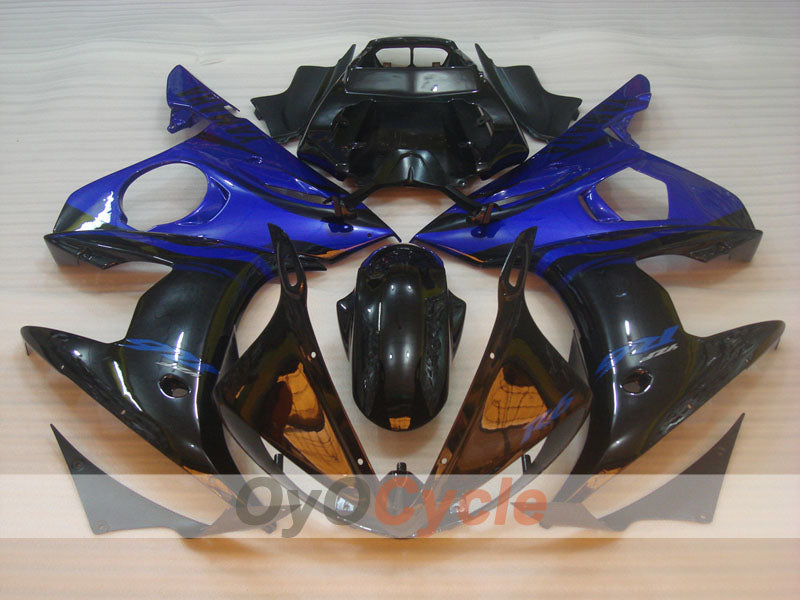 Injection Fairing kit for 03-04 YZF-R6 - Blue, Black - Flame #OYO87900910 Secondary image