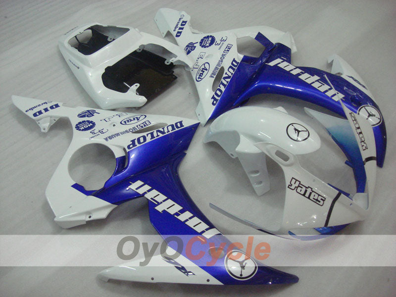 Injection Fairing kit for 03-04 YZF-R6 - Blue, White - DUNLOP, Jordan #OYO87900911