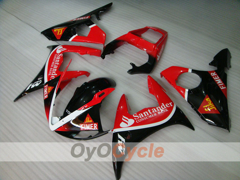 Injection Fairing kit for 05 YZF-R6 - Red, Black - Santander #OYO87902619