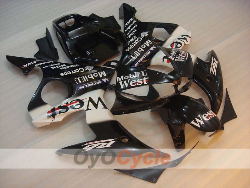 Injection Fairing kit for 03-04 YZF-R6 - White, Black - West #OYO87900929