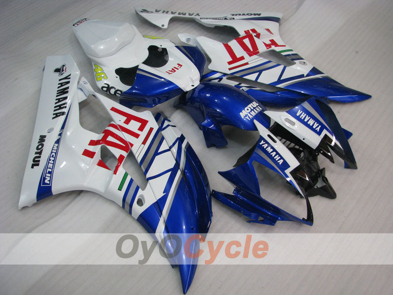 Injection Fairing kit for 06-07 YZF-R6 - Blue, White - FIAT, MOTUL #OYO87900932