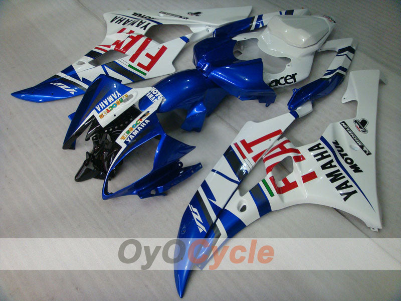 Injection Fairing kit for 06-07 YZF-R6 - Blue, White - FIAT, MOTUL #OYO87900934