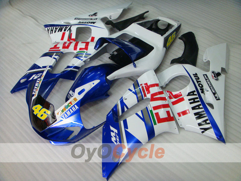 Injection Fairing kit for 98-02 YZF-R6 - Blue, White - FIAT, MOTUL #OYO87900986