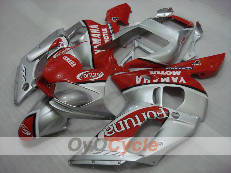 Injection Fairing kit for 98-02 YZF-R6 - Red, Silver - Fortuna, MOTUL #OYO87900993