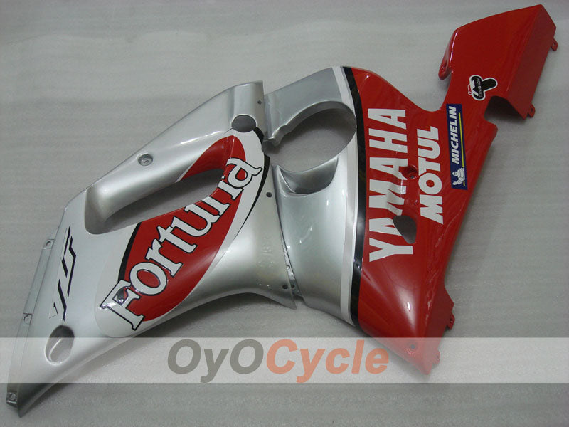 Injection Fairing kit for 98-02 YZF-R6 - Red, Silver - Fortuna, MOTUL #OYO87900993