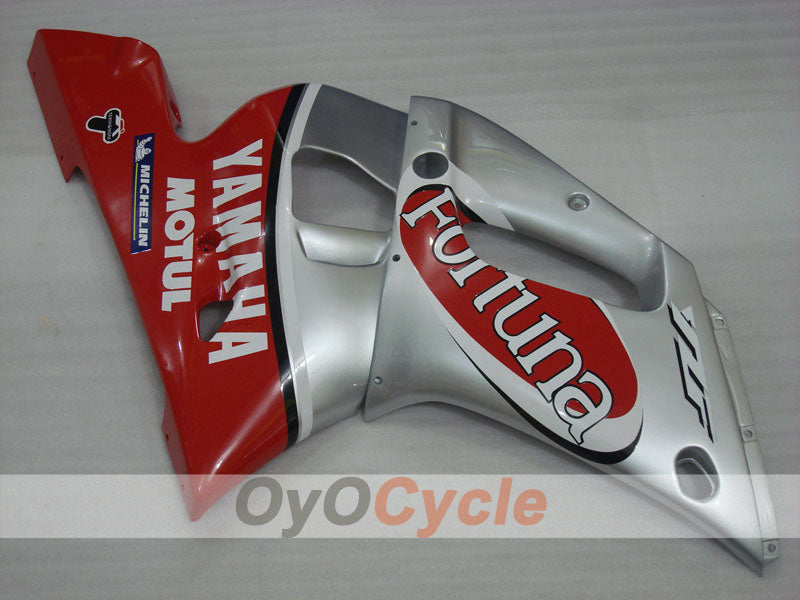 Injection Fairing kit for 98-02 YZF-R6 - Red, Silver - Fortuna, MOTUL #OYO87900993