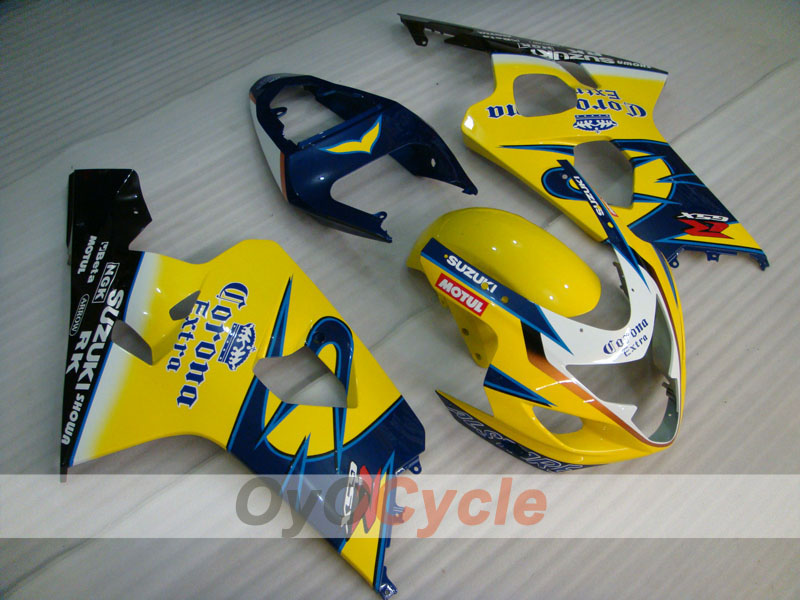 Injection Fairing kit for 04-05 GSXR600 - Yellow, Black - Corona, MOTUL #OYO87901166 Main image