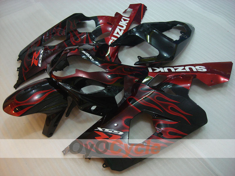 Injection Fairing kit for 04-05 GSX R750 - Red, Black - Flame #OYO87901252 Secondary image