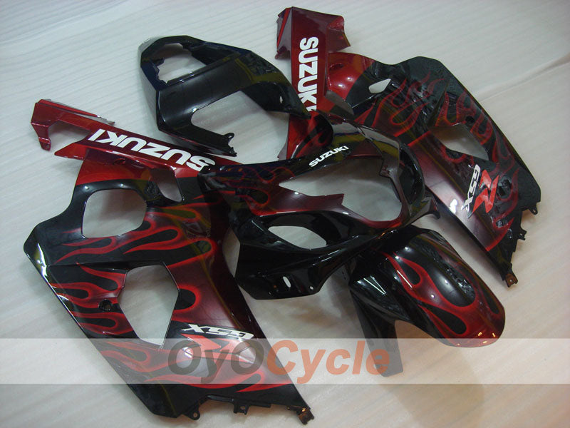 Injection Fairing kit for 04-05 GSXR600 - Red, Black - Flame #OYO87901186