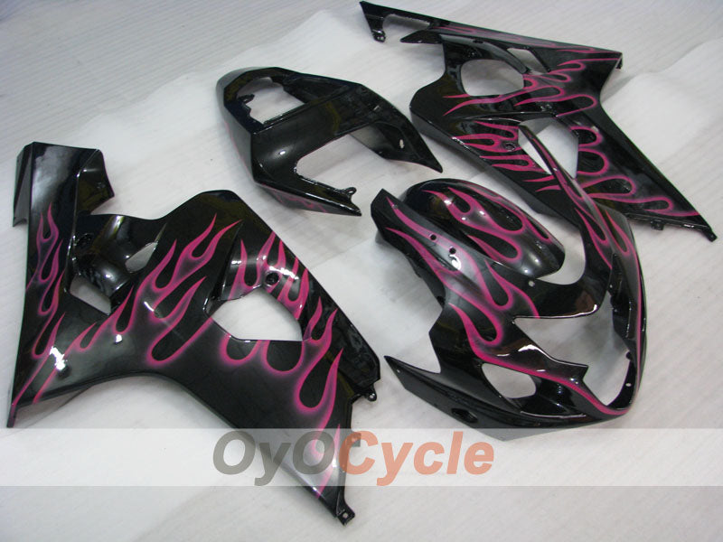 Injection Fairing kit for 04-05 GSXR600 - Red, Black - Flame #OYO87901188 Main image