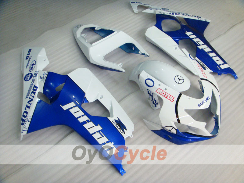 Injection Fairing kit for 04-05 GSXR600 - Blue, White - DUNLOP, Jordan, MOTUL #OYO87901195 Main image